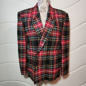 Rafferty Double Breasted Tartan Plaid Blazer Size 9